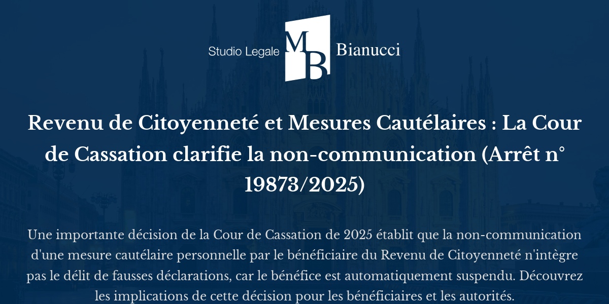 Revenu de Citoyenneté et Mesures Cautélaires : La Cour de Cassation ...