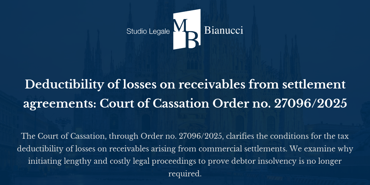 Deductibility of losses on receivables from settlement agreements ...
